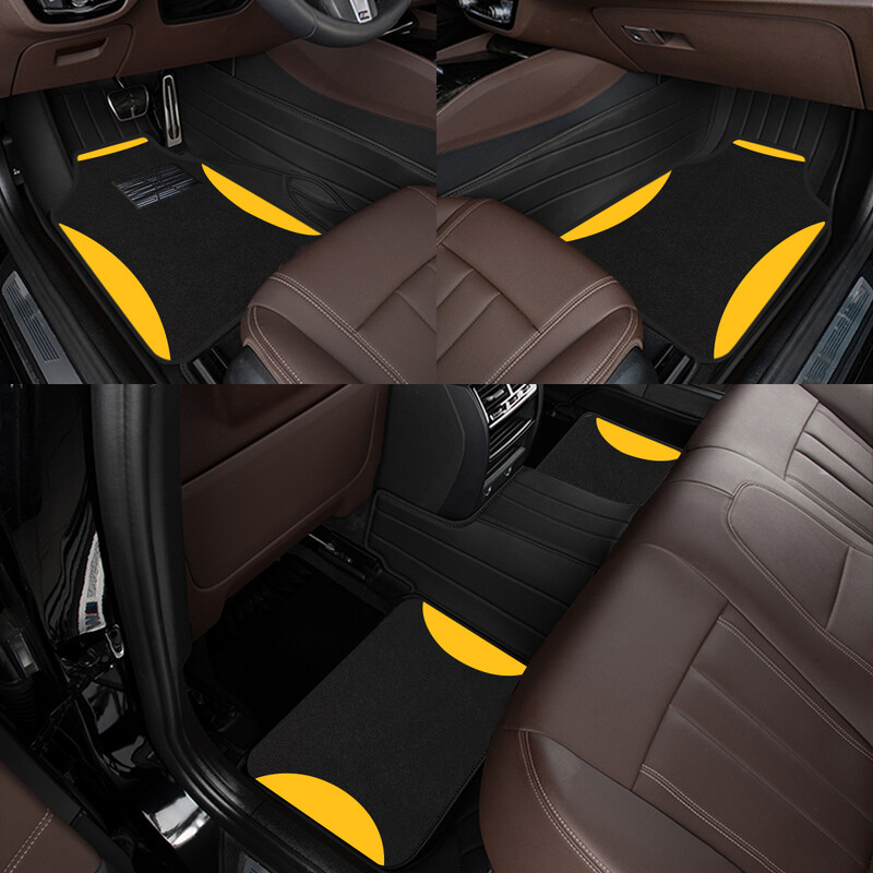 10X bar colorat covoraș universal pentru podea auto din poliester catifea pedală impermeabilă durabil antiderapant negru 4 buc