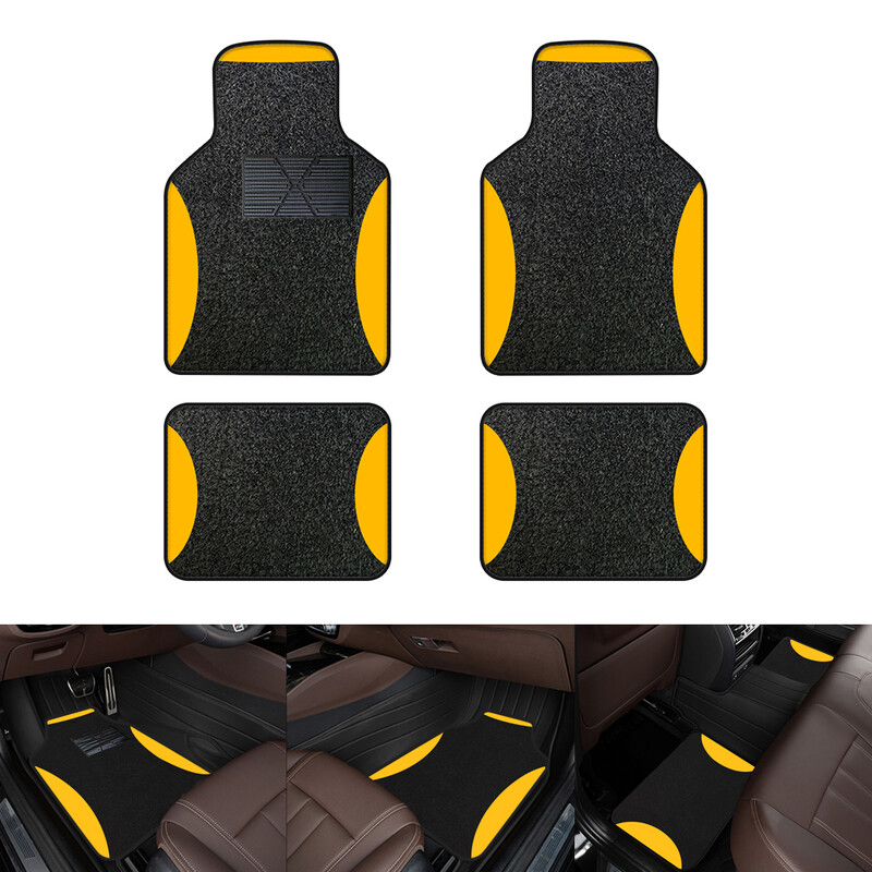 10X bar colorat covoraș universal pentru podea auto din poliester catifea pedală impermeabilă durabil antiderapant negru 4 buc