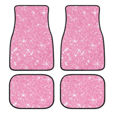 Covorașe de podea roz pentru mașină se potrivește cu majoritatea covorașelor de podea din cauciuc din interiorul mașinii Covorașe de podea cu model imprimat personalizat 4 buc