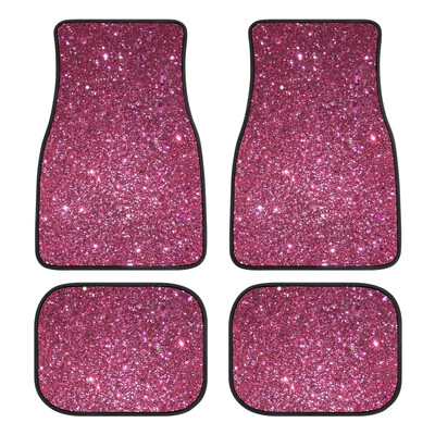 Covorașe de podea roz pentru mașină se potrivește cu majoritatea covorașelor de podea din cauciuc din interiorul mașinii Covorașe de podea cu model imprimat personalizat 4 buc