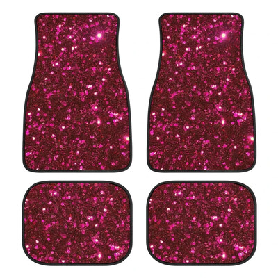 Covorașe de podea roz pentru mașină se potrivește cu majoritatea covorașelor de podea din cauciuc din interiorul mașinii Covorașe de podea cu model imprimat personalizat 4 buc