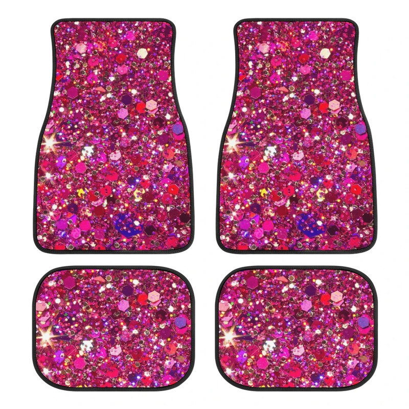 Covorașe de podea roz pentru mașină se potrivește cu majoritatea covorașelor de podea din cauciuc din interiorul mașinii Covorașe de podea cu model imprimat personalizat 4 buc