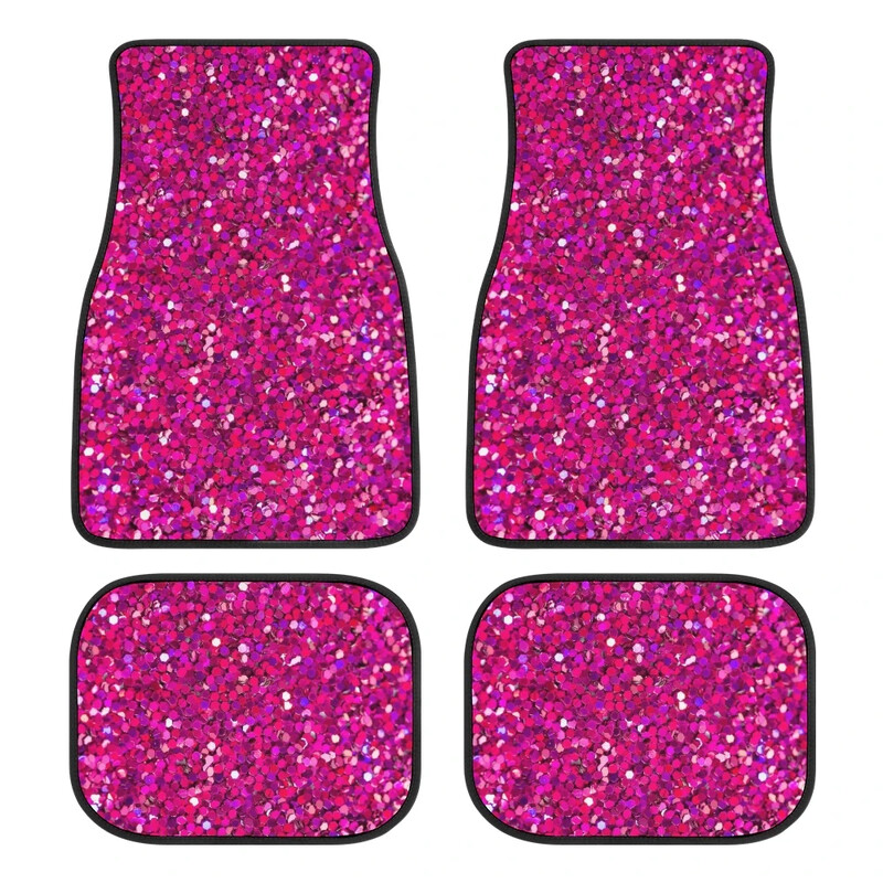 Covorașe de podea roz pentru mașină se potrivește cu majoritatea covorașelor de podea din cauciuc din interiorul mașinii Covorașe de podea cu model imprimat personalizat 4 buc