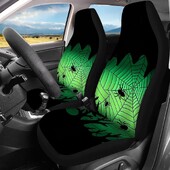 Protector scaun auto din pânză de păianjen verde de Halloween pentru camion SUV Sedan Bancă față spate universal Fit husa scaun auto anti-alunecare
