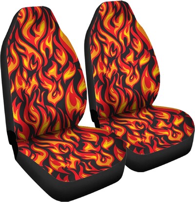 Fire Blue Flame Printed Auto sēdekļu pārvalki Sieviešu 2gab Auto Priekšējo sēdekļu Aizsargs Universālie Automašīnas Salona piederumi Pilns
