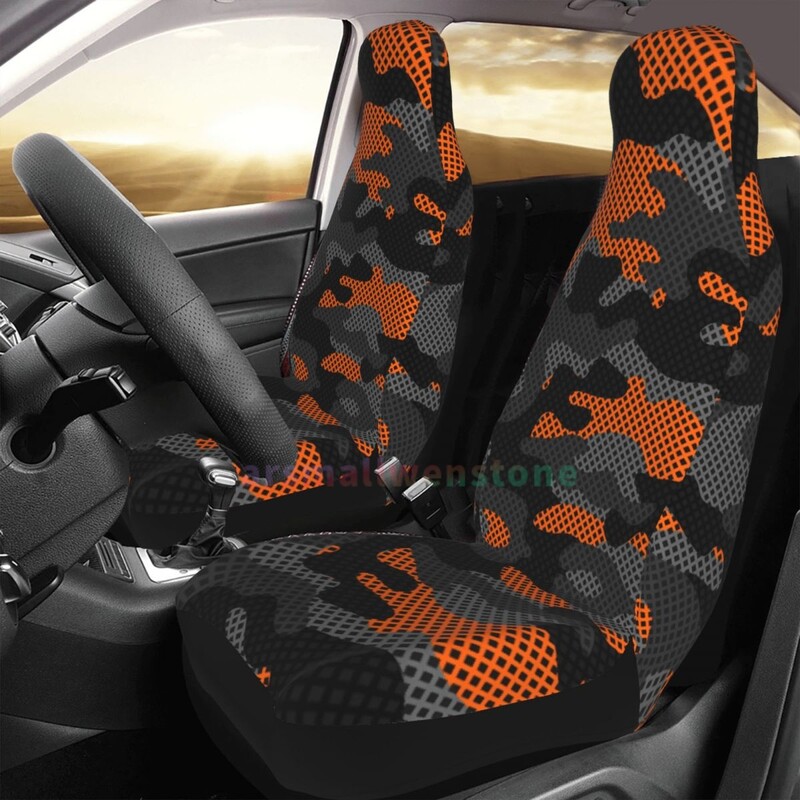 Husă scaun auto negru și portocaliu 2 buc. husă scaun auto față husă de protecție antifouling Accesorii drăguțe pentru mașină