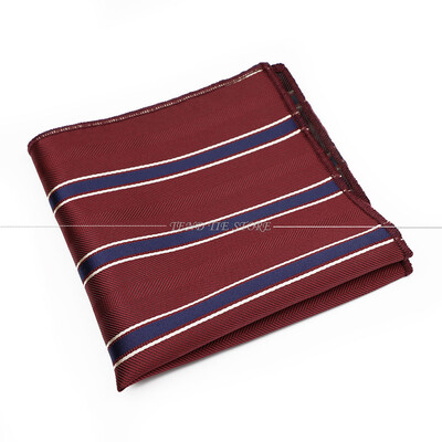 Modni muški poliester 24 cm s džepnim kvadratom na pruge s cvjetnim crveno-plavim smeđim klasičnim poslovnim rupčićima Dodaci za vjenčanje