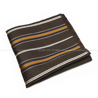 Modni muški poliester 24 cm s džepnim kvadratom na pruge s cvjetnim crveno-plavim smeđim klasičnim poslovnim rupčićima Dodaci za vjenčanje