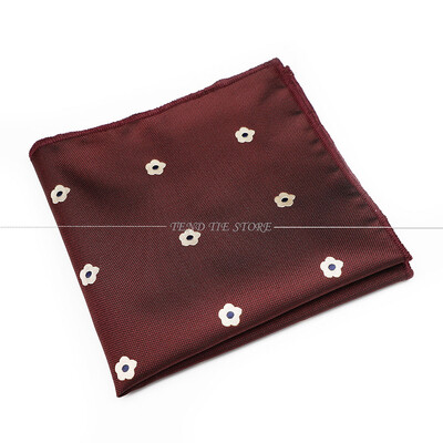 Modni muški poliester 24 cm s džepnim kvadratom na pruge s cvjetnim crveno-plavim smeđim klasičnim poslovnim rupčićima Dodaci za vjenčanje
