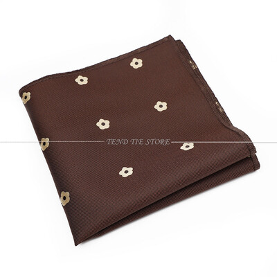 Modni muški poliester 24 cm s džepnim kvadratom na pruge s cvjetnim crveno-plavim smeđim klasičnim poslovnim rupčićima Dodaci za vjenčanje