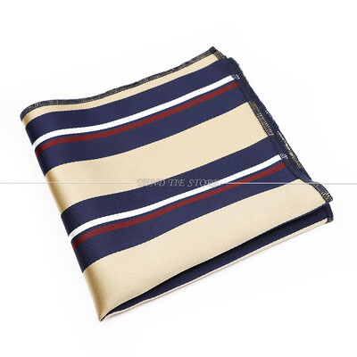 Modni muški poliester 24 cm s džepnim kvadratom na pruge s cvjetnim crveno-plavim smeđim klasičnim poslovnim rupčićima Dodaci za vjenčanje