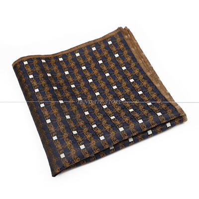 Modni muški poliester 24 cm s džepnim kvadratom na pruge s cvjetnim crveno-plavim smeđim klasičnim poslovnim rupčićima Dodaci za vjenčanje