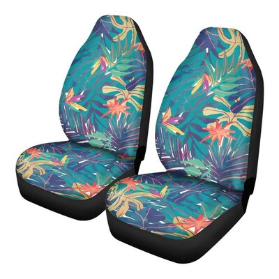 Jauni Tropical Plant Desgin automašīnu sēdekļu pārvalki Sieviešu priekšējie sēdekļi Universāli 2 gab