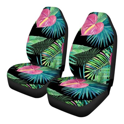 Jauni Tropical Plant Desgin automašīnu sēdekļu pārvalki Sieviešu priekšējie sēdekļi Universāli 2 gab