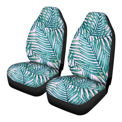 Jauni Tropical Plant Desgin automašīnu sēdekļu pārvalki Sieviešu priekšējie sēdekļi Universāli 2 gab