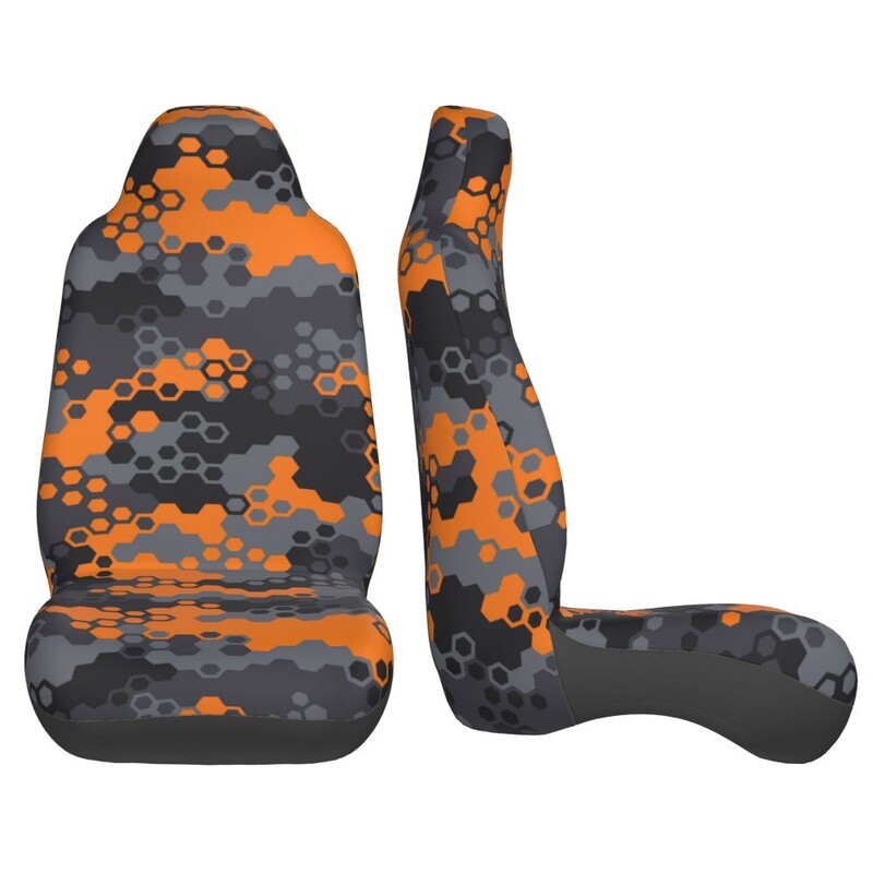 Narančasta kamuflažna navlaka za autosjedalicu, navlaka za sjedalo, protuobraštajna i praktična zaštitna navlaka, jedinstvenog stila, 2 KOM univerzalnog tipa