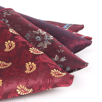 Wine Pocket Square For Men Paisley Πετσέτα στήθους Νυφικό μαντήλι Gentlemen Hankies Ανδρικό μαντήλι ριγέ πετσέτα τσέπης