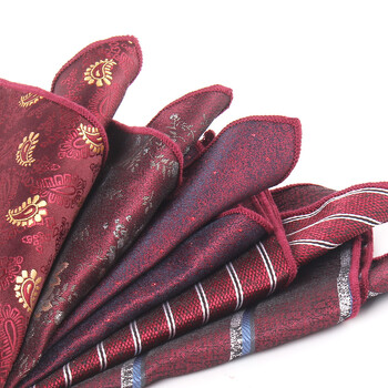 Wine Pocket Square For Men Paisley Πετσέτα στήθους Νυφικό μαντήλι Gentlemen Hankies Ανδρικό μαντήλι ριγέ πετσέτα τσέπης