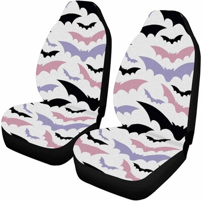 Huse scaun auto Bat Moon Halloween Set de 2 Accesorii auto Huse scaune colorate ConFort Set huse scaune Four Seasons
