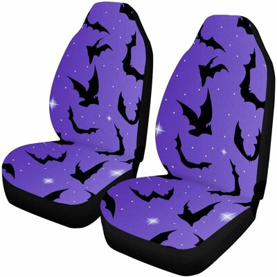Huse scaun auto Bat Moon Halloween Set de 2 Accesorii auto Huse scaune colorate ConFort Set huse scaune Four Seasons