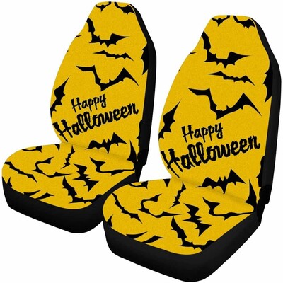Huse scaun auto Bat Moon Halloween Set de 2 Accesorii auto Huse scaune colorate ConFort Set huse scaune Four Seasons