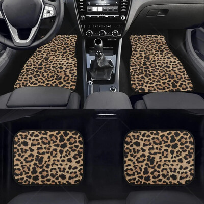 Leopard automobilske podnice za automobile Žene Muškarci 4-dijelni puni komplet za sve vremenske uvjete Univerzalne prednje stražnje automobilske podnice za SUV