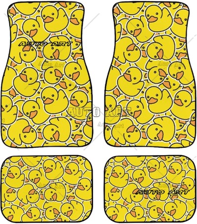 Covorașe unice din cauciuc pentru mașină O grămadă de rațe galbene din cauciuc Covorașe suprapuse cu animale din desene animate Covoare universale față spate Auto
