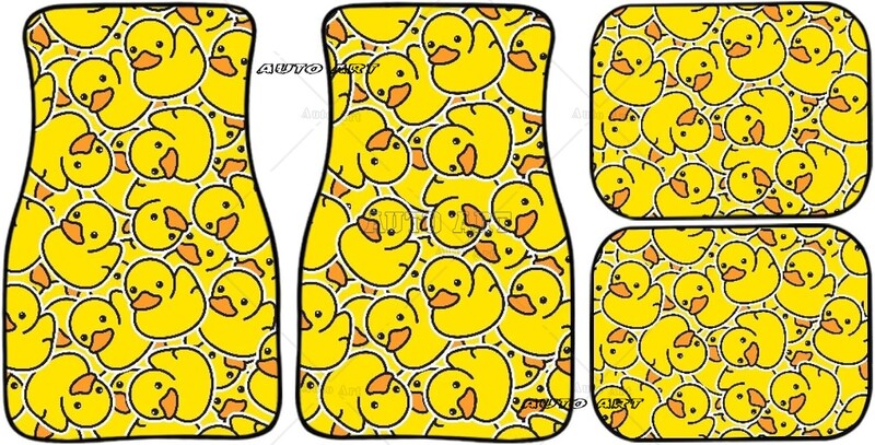 Covorașe unice din cauciuc pentru mașină O grămadă de rațe galbene din cauciuc Covorașe suprapuse cu animale din desene animate Covoare universale față spate Auto