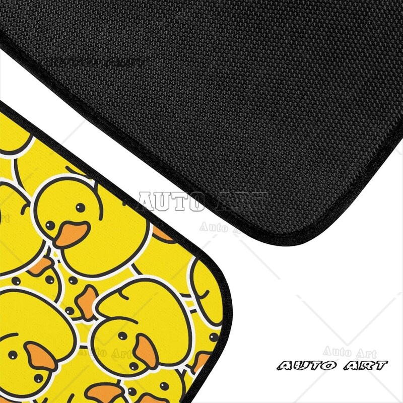 Covorașe unice din cauciuc pentru mașină O grămadă de rațe galbene din cauciuc Covorașe suprapuse cu animale din desene animate Covoare universale față spate Auto