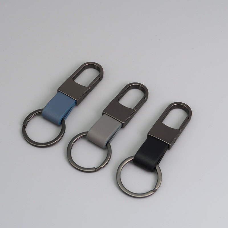 Breloc din piele nou Suport carabinier din metal pentru bărbați cadou de afaceri curea chei mașinii talie portofel agățat brelocuri mașini inele brelocuri
