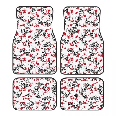 Goth Gothic Negru Craniu Cristal Catifea Covorașe pentru mașină Set de patru covoare auto antifouling Covor Covoraș anti-alunecare pentru podea 4BUC