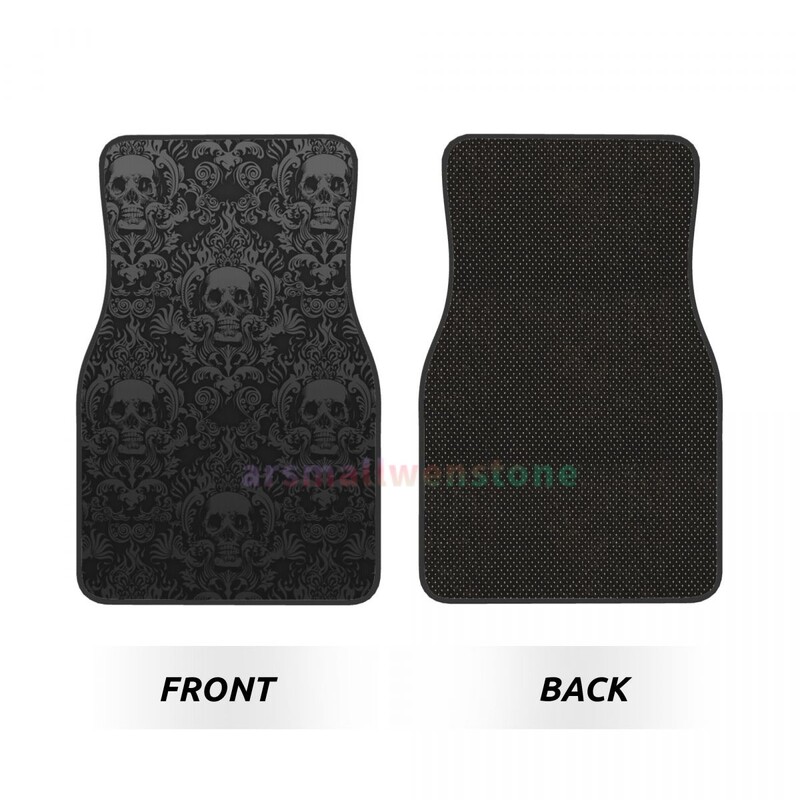 Goth Gothic Negru Craniu Cristal Catifea Covorașe pentru mașină Set de patru covoare auto antifouling Covor Covoraș anti-alunecare pentru podea 4BUC