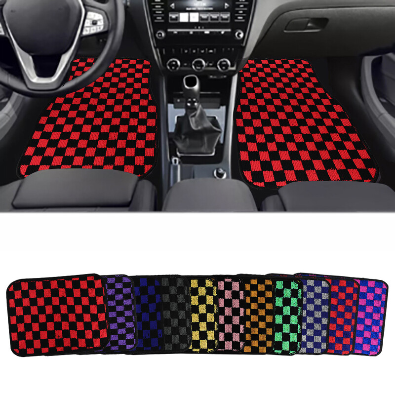 Covorașe universale 4 buc Covoare în carouri față spate Covoare pentru podea Accesorii decorative pentru interior auto Seturi de covoare auto anti-alunecare