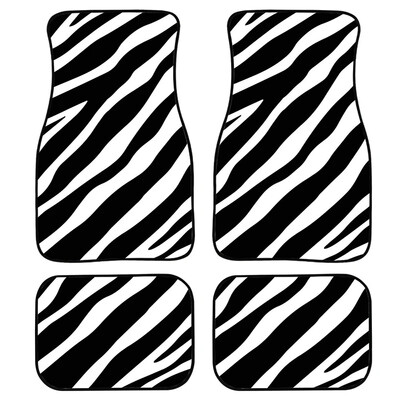 Covorașe auto Zebra imprimate personalizat Piele de animal Accesorii auto Pachet 4 buc