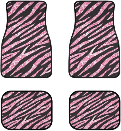 Covorașe auto Zebra imprimate personalizat Piele de animal Accesorii auto Pachet 4 buc