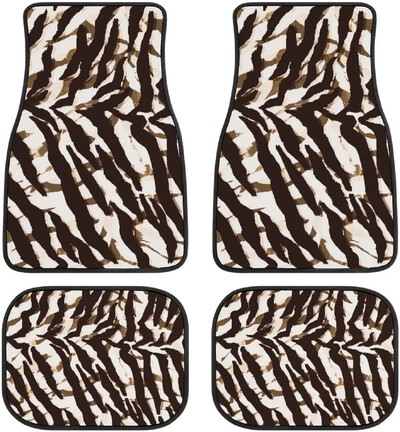 Covorașe auto Zebra imprimate personalizat Piele de animal Accesorii auto Pachet 4 buc