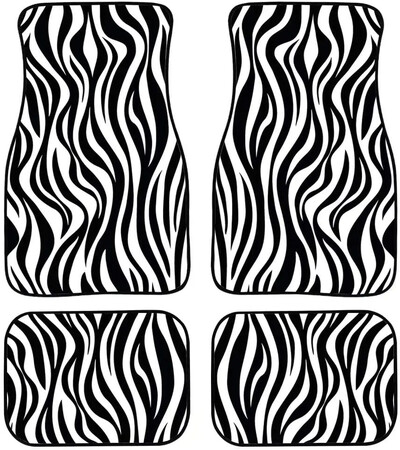 Covorașe auto Zebra imprimate personalizat Piele de animal Accesorii auto Pachet 4 buc