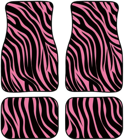 Covorașe auto Zebra imprimate personalizat Piele de animal Accesorii auto Pachet 4 buc