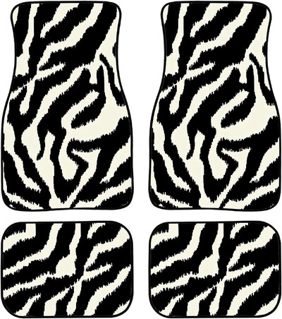 Covorașe auto Zebra imprimate personalizat Piele de animal Accesorii auto Pachet 4 buc