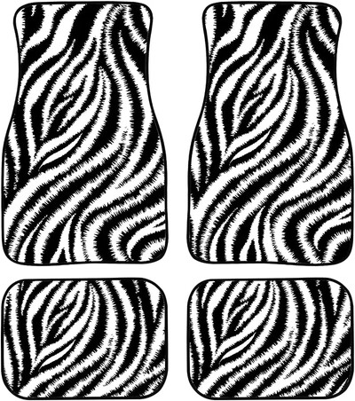 Covorașe auto Zebra imprimate personalizat Piele de animal Accesorii auto Pachet 4 buc