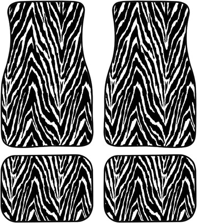 Covorașe auto Zebra imprimate personalizat Piele de animal Accesorii auto Pachet 4 buc