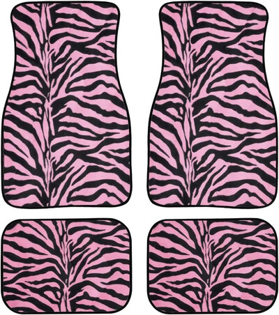 Covorașe auto Zebra imprimate personalizat Piele de animal Accesorii auto Pachet 4 buc