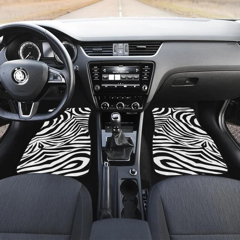 Covorașe auto Zebra imprimate personalizat Piele de animal Accesorii auto Pachet 4 buc