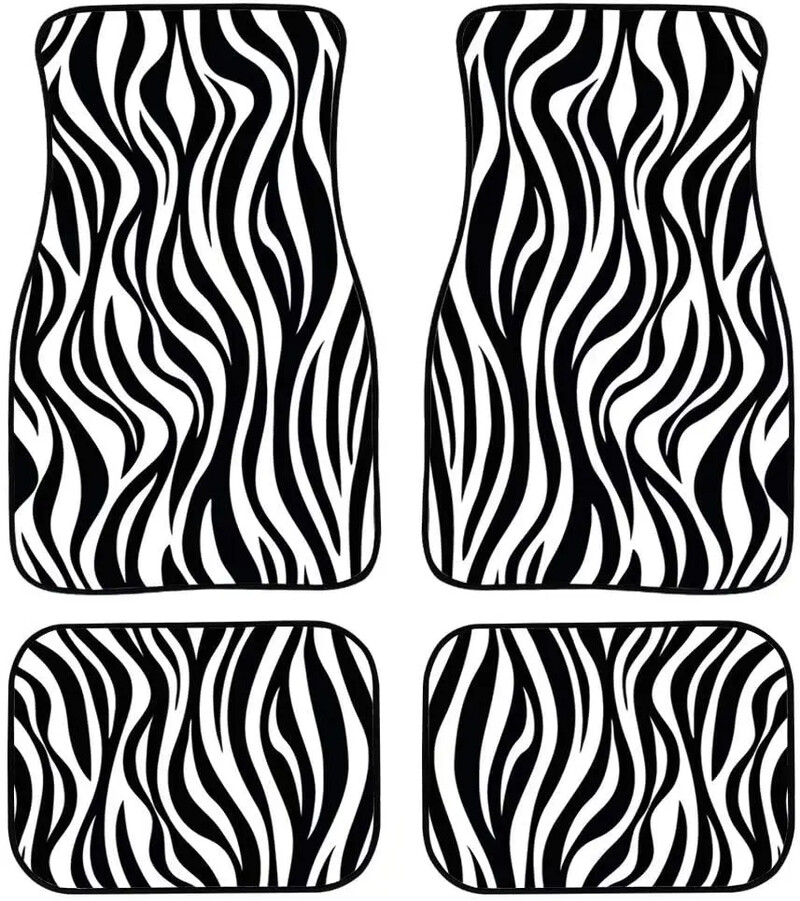 Covorașe auto Zebra imprimate personalizat Piele de animal Accesorii auto Pachet 4 buc