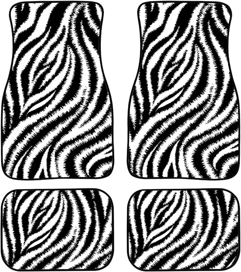 Covorașe auto Zebra imprimate personalizat Piele de animal Accesorii auto Pachet 4 buc