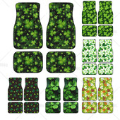 Covorașe pentru mașină Green Leaf Shamrock cu suport din cauciuc anti-alunecare, Sedan universal, SUV, covorașe pentru picioare față spate, set de 4 auto