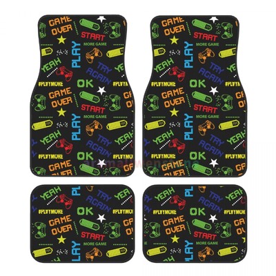 Krāsaina kursorsviras spēle Crystal Velvet automašīnu grīdas paklājiņu komplekts ar četriem pretapaugšanas auto paklājiņiem, paklāju pretslīdes auto grīdas paklājiņiem 4 gab.