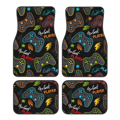 Krāsaina kursorsviras spēle Crystal Velvet automašīnu grīdas paklājiņu komplekts ar četriem pretapaugšanas auto paklājiņiem, paklāju pretslīdes auto grīdas paklājiņiem 4 gab.