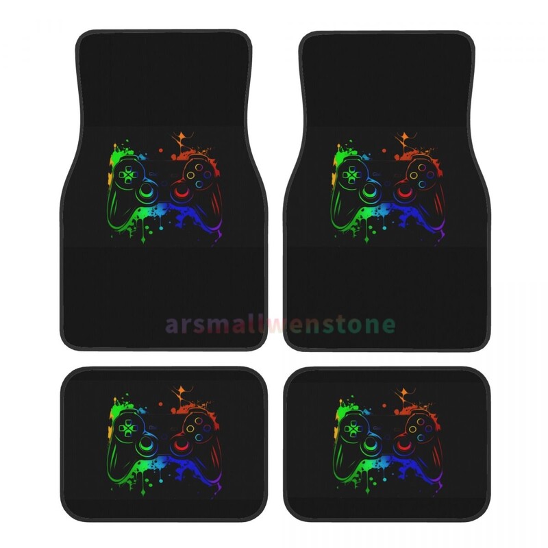 Krāsaina kursorsviras spēle Crystal Velvet automašīnu grīdas paklājiņu komplekts ar četriem pretapaugšanas auto paklājiņiem, paklāju pretslīdes auto grīdas paklājiņiem 4 gab.