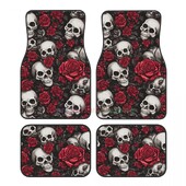 Înfricoșător, retro, craniu, catifea, covorașe pentru mașină, set de patru covoare anti-fouling, covoraș anti-alunecare, 4 buc.